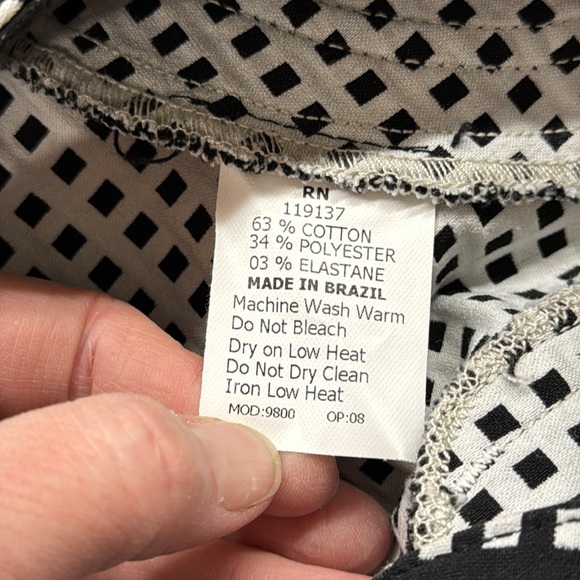 Beija Flor Black and White Check Pull On Pants Size 2 - Picture 7 of 9